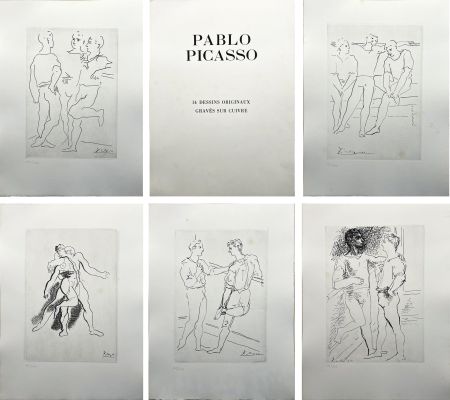 Гравюра Picasso - 14 DESSINS DE PICASSO (Grâce et Mouvement) gravés sur cuivre (1943).‎