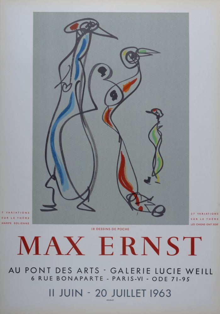 Литография Ernst - 18 Dessins de poche - Galerie Lucie Weill, 1963