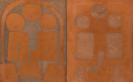 Офорт И Аквитанта Picasso - 2 Original copper plates & printers proof for Pablo Picasso- Intériour Rouge avec un Transatlantique