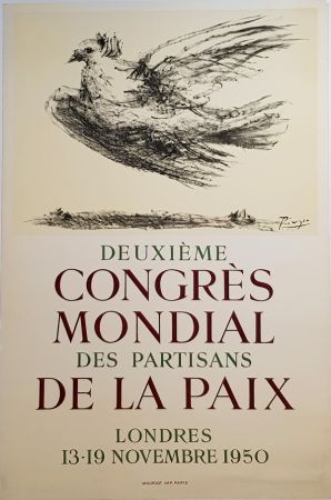 Литография Picasso - 2e Congres Mondial des Partisans de la Paix