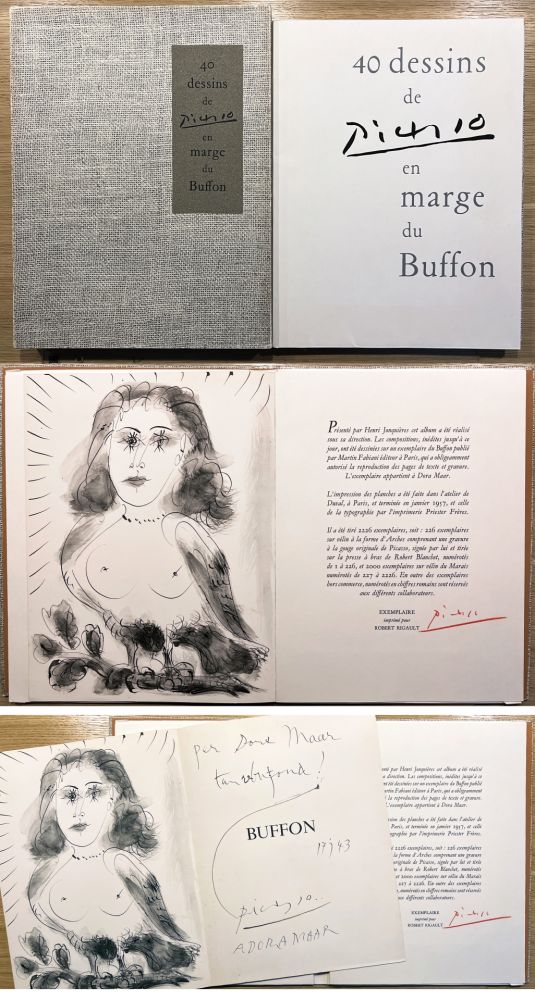 Иллюстрированная Книга Picasso - 40 DESSINS DE PICASSO EN MARGE DU BUFFON. Exemplaire signé par Picasso
