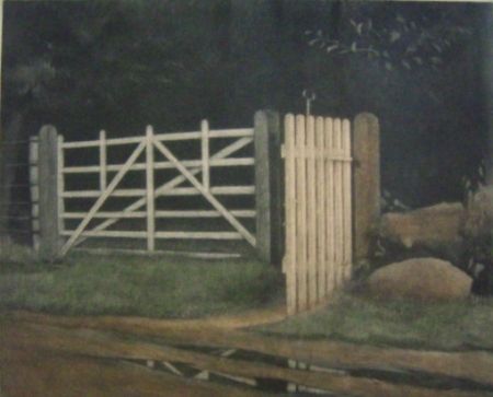 Mezzotint Ilsted - A gate in the wood