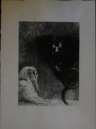 Литография Redon - A Gustave Flaubert,le sphinx