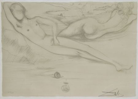 Литография Dali - A la Plage from the Nudes Suite