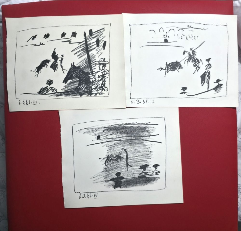 Литография Picasso - A Los Toros Avec Picasso- 3 plates