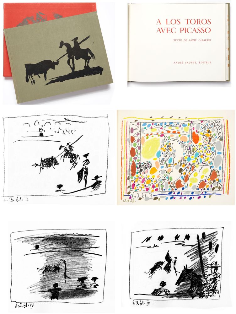 Иллюстрированная Книга Picasso - A LOS TOROS avec Picasso. 4 lithographies originales (1961)