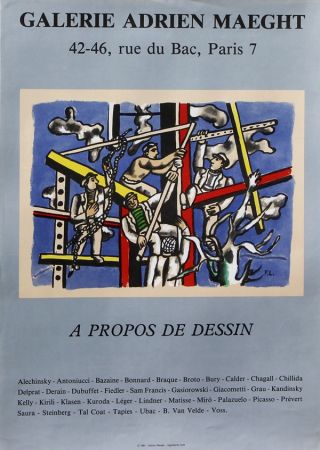 Литография Léger (After) - A propos de Dessins  Les Constructeurs