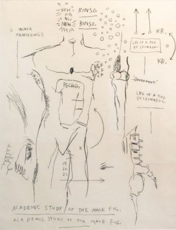 Сериграфия Basquiat - Academic Study of the Male Figure