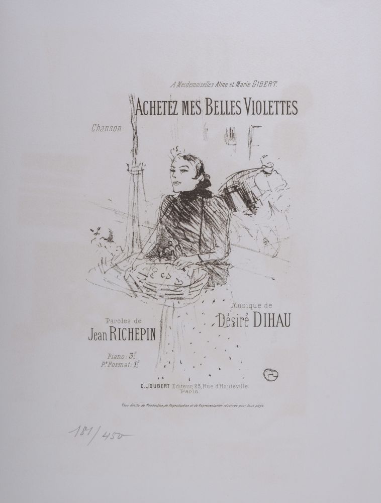 Литография Toulouse-Lautrec - Achetez mes Belles Violettes