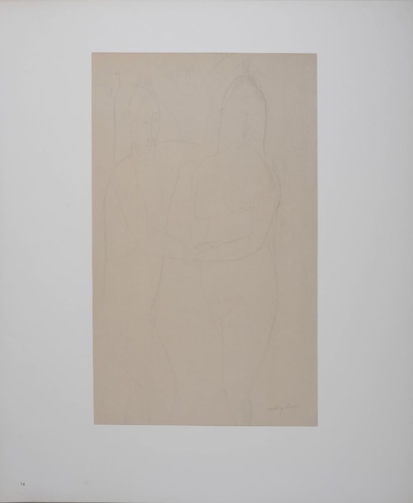 Литография Modigliani - Adam and Eve