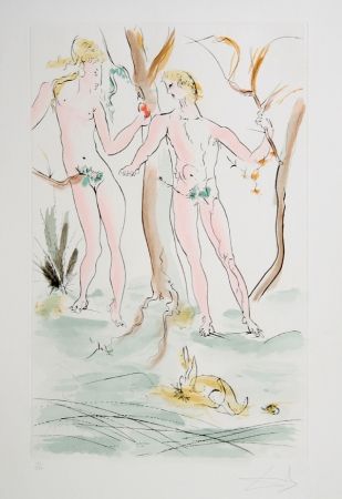 Гравюра Dali - Adam et Eve from the Homage a Albrecht Durer Suite