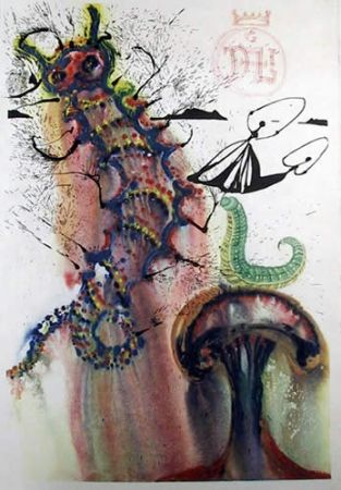 Литография Dali - Advice from a caterpillar