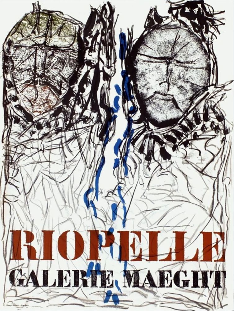 Афиша Riopelle - AFFICHE EN LITHOGRAPHIE pour l'exposition à la Galerie Maeght en 1974