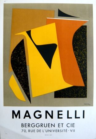 Литография Magnelli - Affiche exposition galerie Berggruen Mourlot
