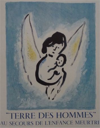 Литография Chagall - Affiche lithographie Terre des Hommes