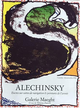 Литография Alechinsky - Affiche lithographique d'exposition