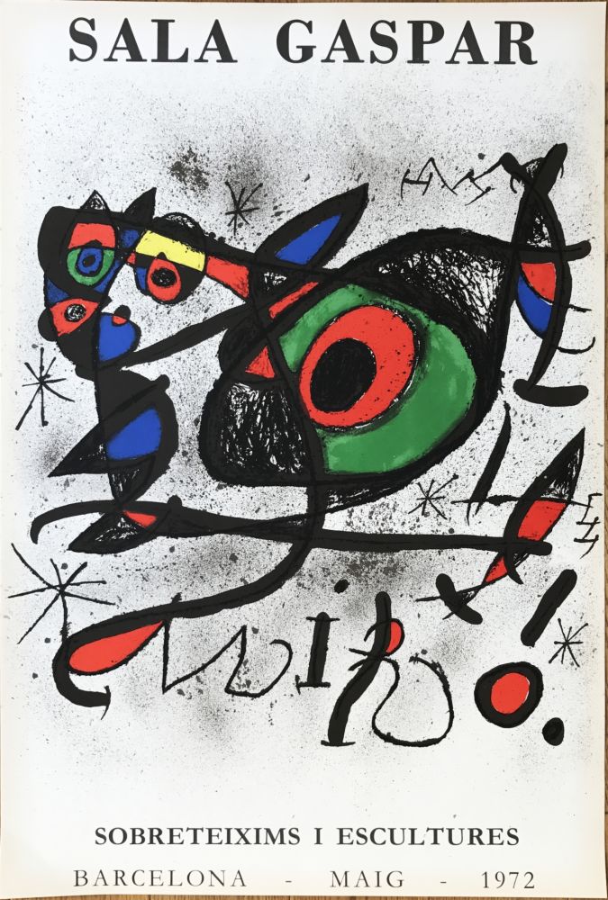 Литография Miró - Affiche pour l’ exposition “Sobreteixims i escultures”. Sala Gaspar, Barcelona.