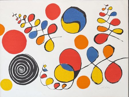 Литография Calder - Alexander Calder (1898-1976) -Floating Helix -Color lithograph on paper - 1976