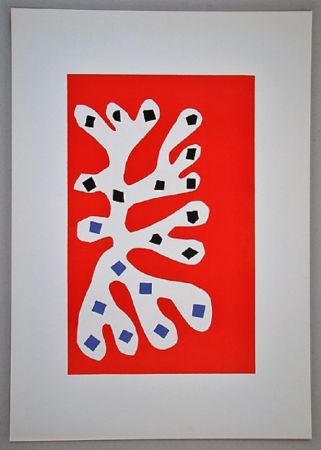 Литография Matisse - Algue sur fond rouge 