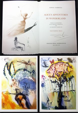Иллюстрированная Книга Dali - ALICE IN WONDERLAND. 1 eau-forte et 12 bois et héliogravures en couleurs (1969).