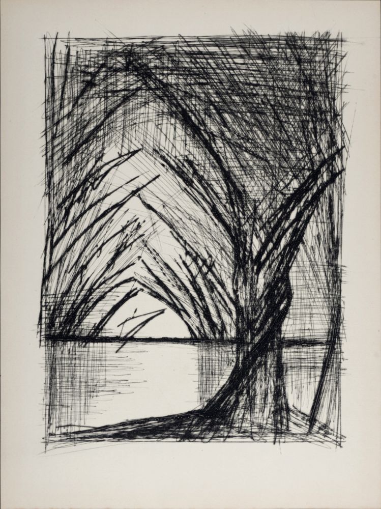 Гравюра Сухой Иглой Buffet - Allée d'arbres, 1959