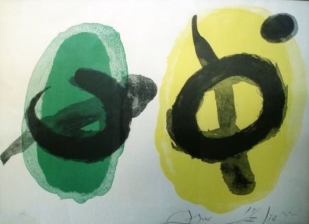 Литография Miró - Amarillo y verde (Jaune et vert)