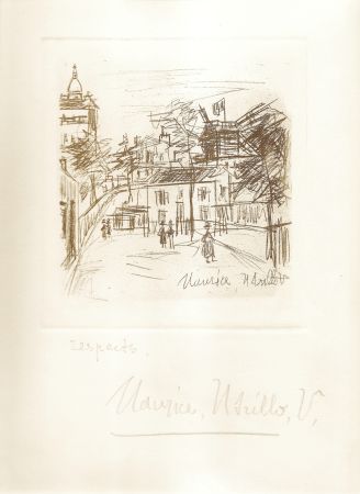 Гравюра Utrillo -  Amitiés de Montmartre