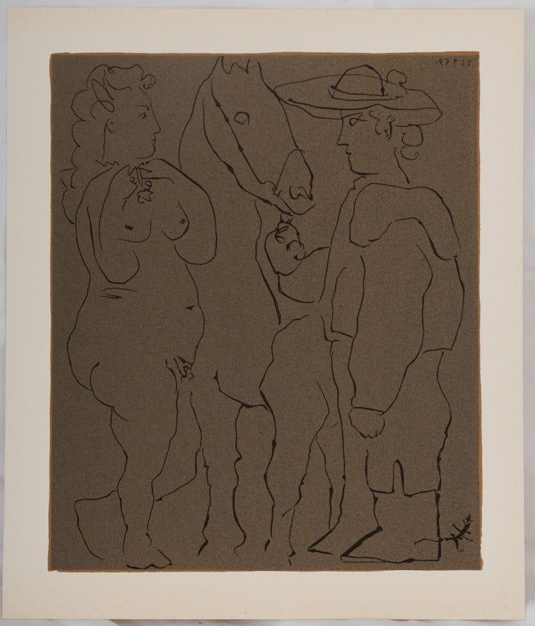 Линогравюра Picasso - Amoureux et cheval