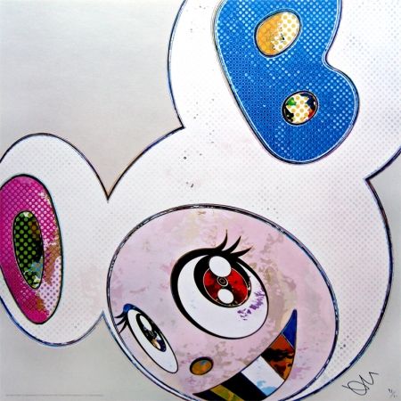 Литография Murakami - And Then x6 (White: The superflat method, pink and blue ears)