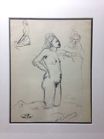 Нет Никаких Технических Derain - André Derain (1880-1954). Etude de nu. Encre sur papier signée.