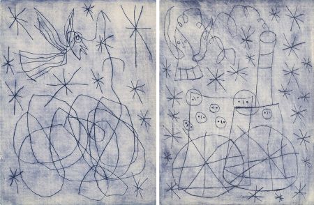 Иллюстрированная Книга Miró - André Frénaud : NOËL AU CHEMIN DE FER. [ALÈS, PAB, 1959].