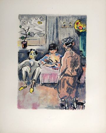 Литография Van Dongen - André Salmon et Mac Orlan, Rue Saint Vincent, 1949