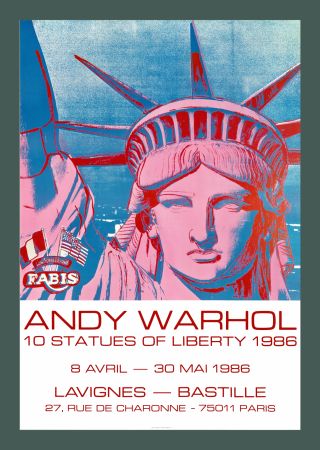 Литография Warhol - Andy Warhol '10 Statues Of Liberty' Original 1986 Pop Art Poster Print