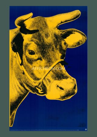 Литография Warhol - Andy Warhol: 'Cow (Blue)' 1992 Offset-lithograph