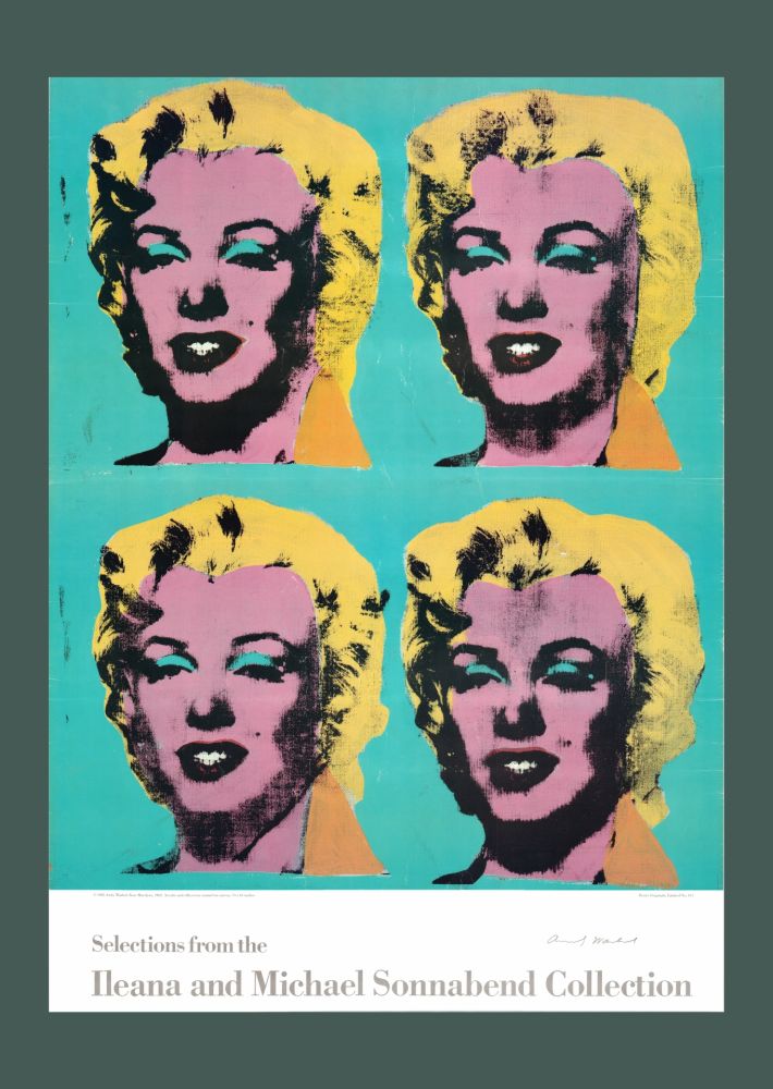 Литография Warhol - Andy Warhol: 'Four Marilyns' 1985 Offset-lithograph (Hand-signed)