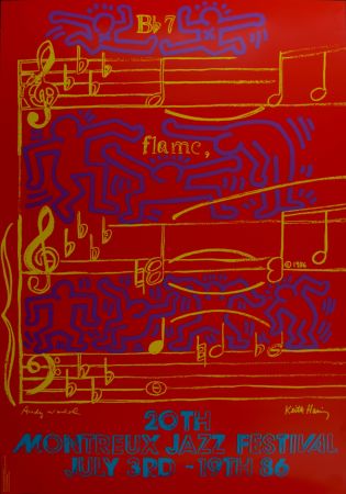 Сериграфия Haring - (& Andy Warhol) Montreux Jazz Festival, 1986