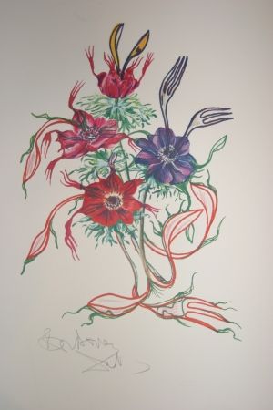 Литография Dali - Anemone (surrealistic flowers)