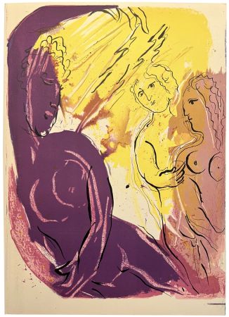 Литография Chagall - ANGE DU PARADIS. Lithographie originale pour LA BIBLE. 1956.
