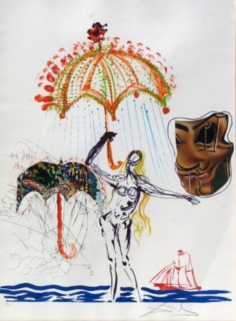 Литография Dali - Anti-Umbrella with Atomized Liquid, from Imaginations and Objects of the Future 