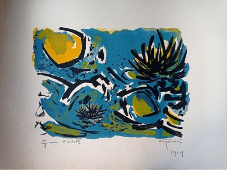 Литография Unknown - Antonio Guansé - Water Lilies, 1959, Hand-Signed  Lithograph