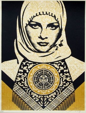 Сериграфия Fairey - Arab Woman (Gold)