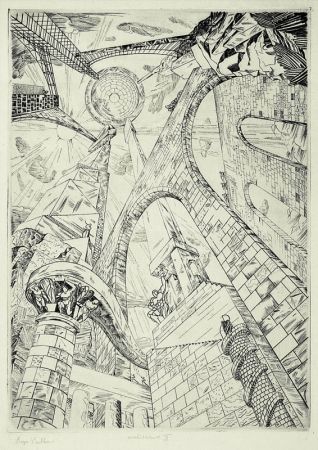 Гравюра Vieillard - Architecture II (Tour de Babel)