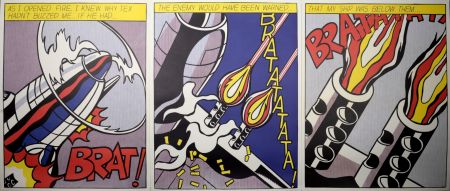 Литография Lichtenstein - As I opened Fire, 1966 - Triptych (3 panels)