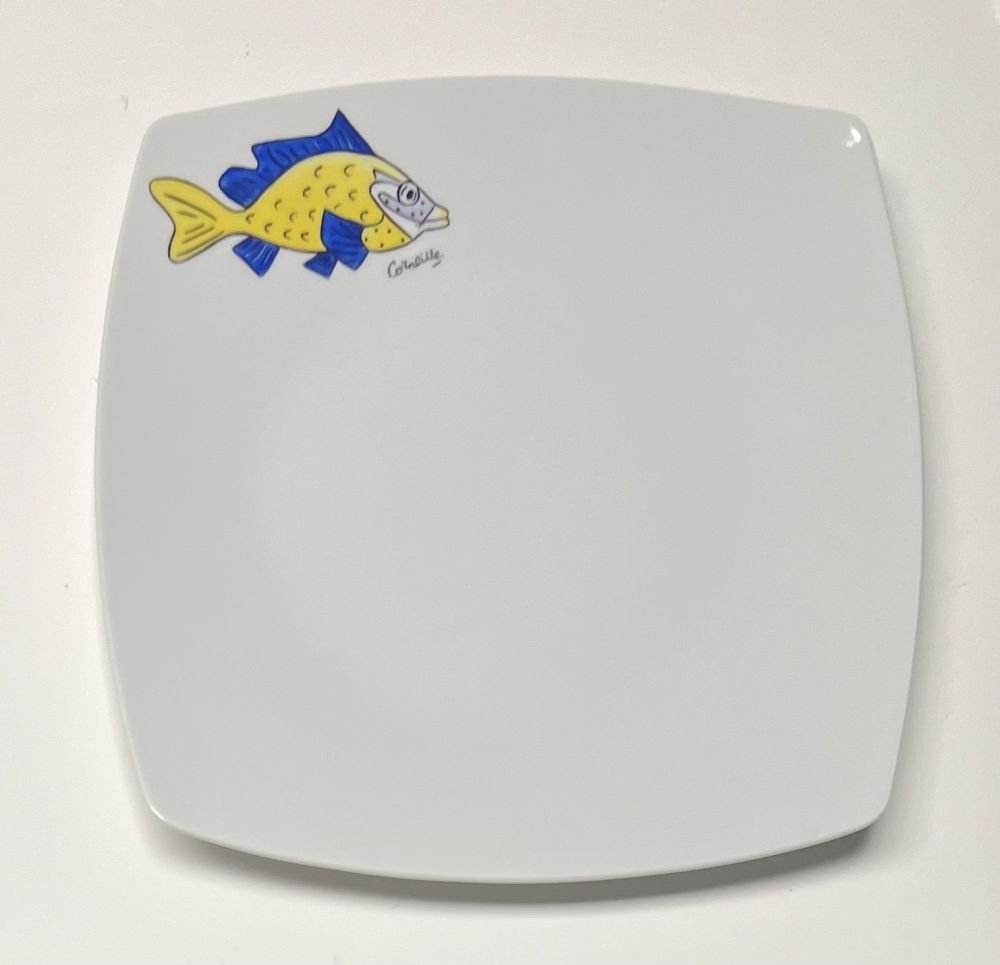 Керамика Corneille - Assiette Poisson Porcelaine de Limoges peinte à la main