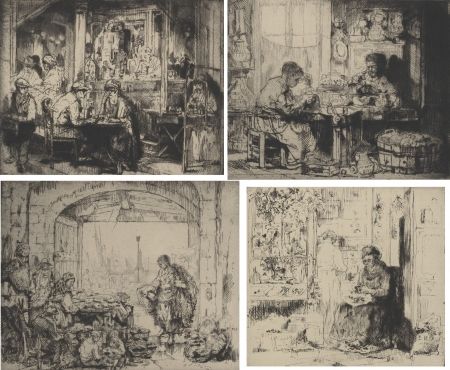 Гравюра Brouet - (Assorted occupations:  a collection of ten original etchings)