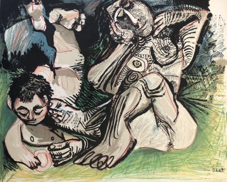 Литография Picasso - Au baiser d'avignon