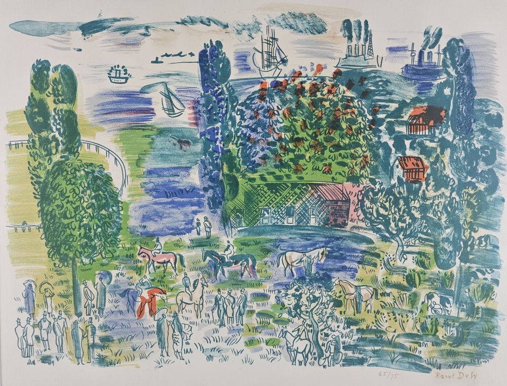 Литография Dufy - Au Paddock