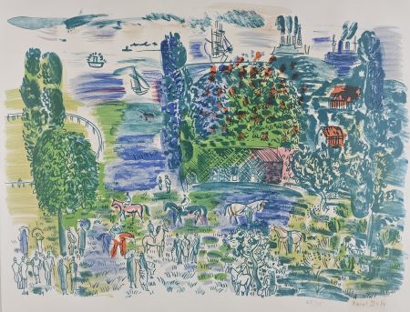 Литография Dufy - Au Paddock
