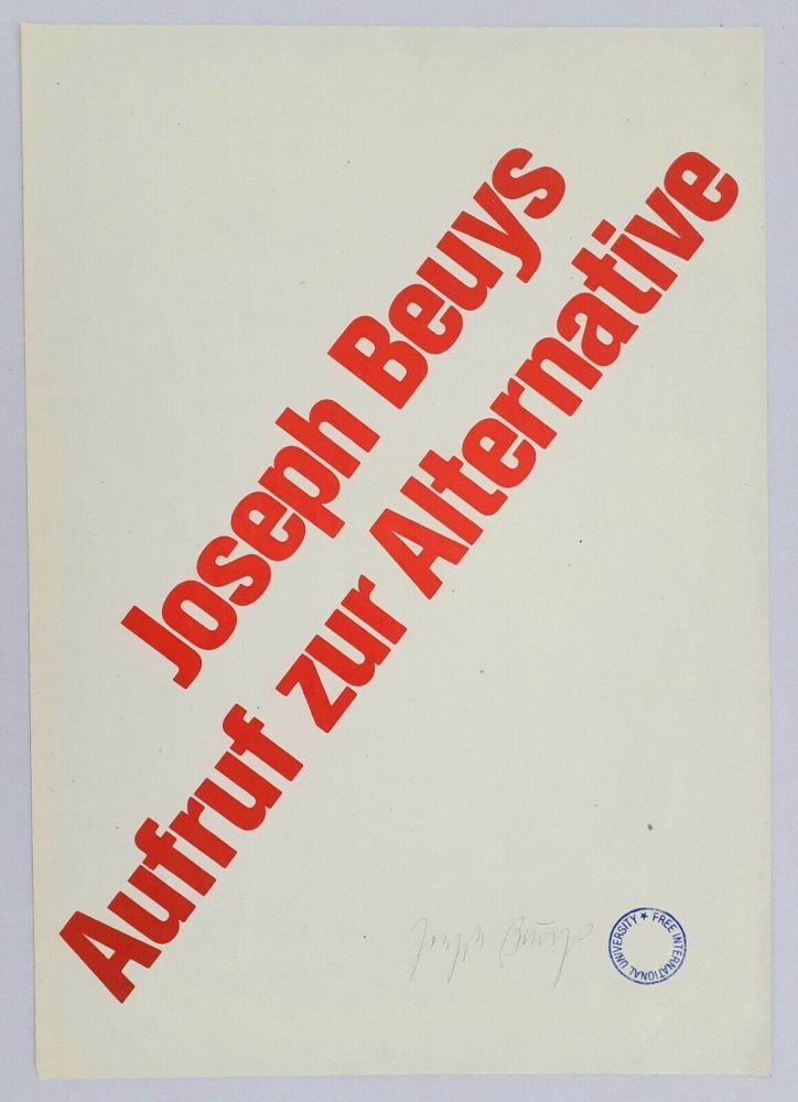 Литография Beuys - Aufruf zur Alternative