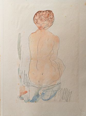 Литография Rodin - Auguste RODIN, Nude 2, 1920, Twelve Watercolours of Auguste Rodin, 1920